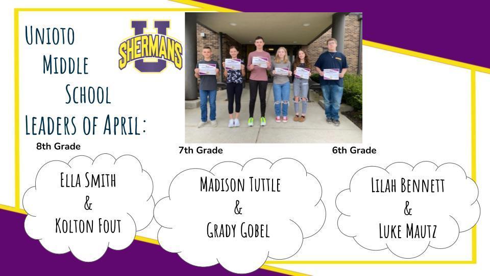 April Leaders of the Month