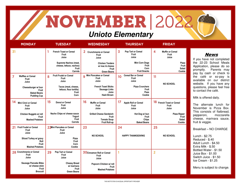 elem menu nov 22
